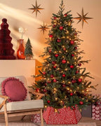 Christmas Tree Collar Red Sequin Collapsible Tree Skirt 25.59 Inch Velvet Christmas Tree Ring Cover for Xmas Artificial Tree Home Ornaments - Image 3