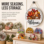 Interchangeable Welcome Sign for Front Door, 12" Wood Seasonal Door Decor - Image 2