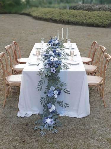MISSPIN 9FT Eucalyptus and Willow Leaf Garland,Artificial Flowers Fake Flower Peony Rose Vine Greenery Decorative Wall Hanging Plant for Wedding Arch Door Arrangement Party Decor - Image 4