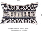 · REDEARTH · Boho Textured Handwoven Throw Pillow Cases - Indigo Impression - Image 2