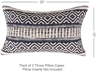 · REDEARTH · Boho Textured Handwoven Throw Pillow Cases - Indigo Impression - Image 2