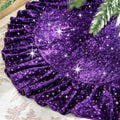 Purple Christmas Tree Skirt Ruffle 45 in Tree Skirt for Halloween by Unknown
