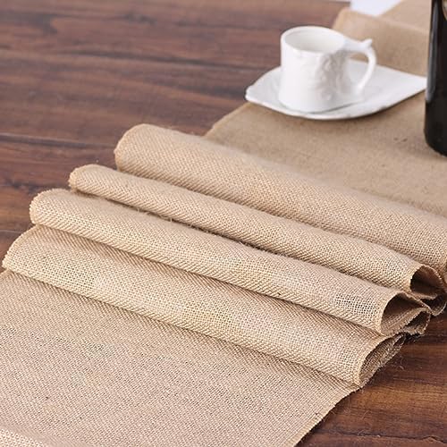 Tosnail 12 Pack 12" x 71" Burlap Table Runners, Rustic Jute Fabric Roll, Vintage Wedding Decorations, Brown Party Runner, Dinner Table Mats Placemats for Home Decor, Outdoor Wedding, Party, Events - Image 5