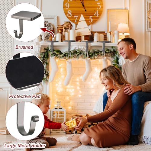 Tandefio 6 Pcs Christmas Stocking Holders for Mantle, Metallic Color - Image 5