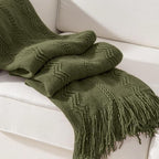 BATTILO HOME Olive Green Throw Blanket for Couch, 50"x60" - Image 2