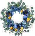 22'' Autumn Wreath for Front Door Decor,Sunflowers with Berry Accents by Unknown
