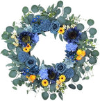22'' Autumn Wreath for Front Door Decor,Sunflowers with Berry Accents by Unknown