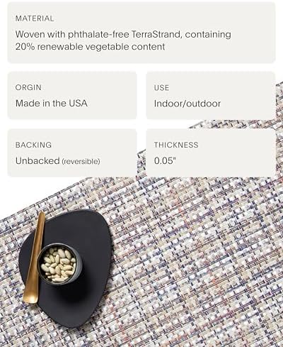 Chilewich Basketweave Placemats, Woven Round Placemats Set of 4 - Image 4
