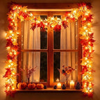 Fall Garland with Lights 9.1Ft Large Leaf Fall Decor Halloween Decorations - Image 5