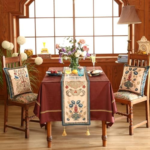 Patdrea Designer Vintage French Velvet Table Runner,12"X71"-Herbert E - Image 3