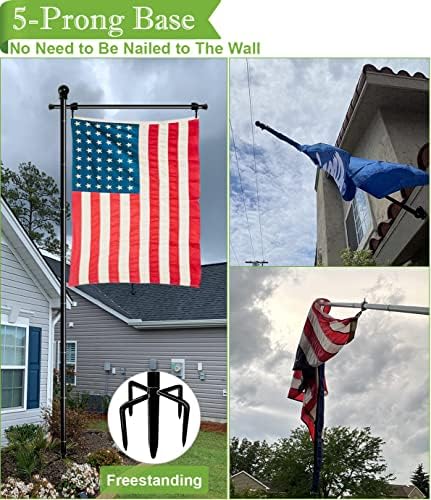 Koutemie 10 FT Garden Flag Pole for Outside House for 3x5 American Flags - Image 3