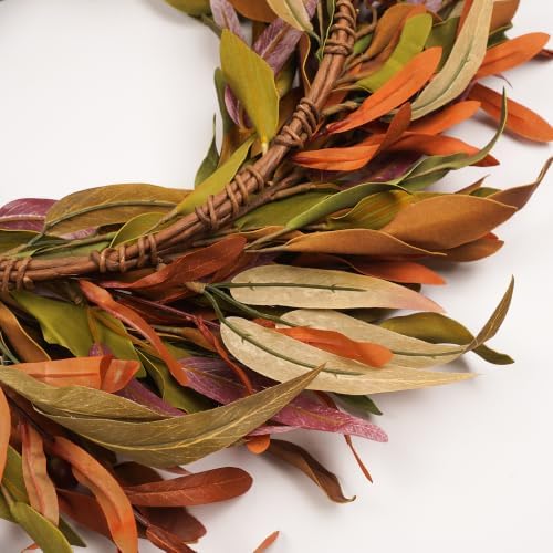 Olive Wreath for Front Door 26 inch, Greenery All Season Wreath with Olive Leaf Fruit, Home Decoration for Outdoor Living Room Indoor Wall and Outside - Image 3