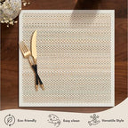 Hausattire Bamboo Placemats, Beige, Set of 10 - Image 2