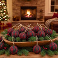 Hollowfly 24 Pcs 2.36 Inch Christmas Tartan Plaid Ball Ornaments Vintage Large Buffalo Plaid Balls Christmas Tree Hanging Ornament Rustic Ball Pendant Hanging Decor for Xmas Tree Party(Light Green) by Hollowfly