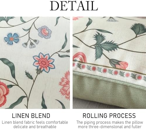 ISAENNE Designer Linen Throw Pillow Cover,Set of 2,18"x18"-Estevan A - Image 4