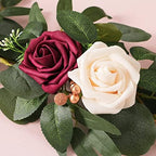 PONATIA 6FT BurgundyArtificial Flowers Eucalyptus Garland - Image 3