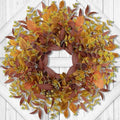 Fall Wreaths for Front Door 24 Inch Large Artificial Autumn Wreath with Eucalyptus Leaves Harvest Thanksgiving Indoor Outdoor Decor Porch Window Wall Farmhouse Rustic Hanging Door Decorations by JDKPK