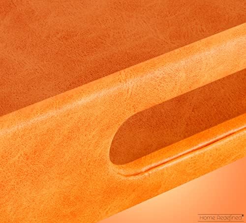 Home Redefined 17.5"x12" Rectangle Orange Faux Leather Decorative Tray - Image 6