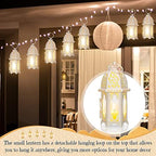 Potchen 12 Pcs Moroccan Lanterns White Candle Lantern Holders, 2.7" x 6.3" - Image 3