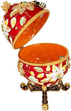 QIFU Easter Egg: Extra Large 7”, Hand Painted Enameled Decorative Hinged Jewelry Trinket Box Unique Gift for Home Decor and Collection - Image 4