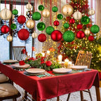 36 Pcs Christmas Balls Ornaments for Ceiling, Red, Green, Gold - Image 6