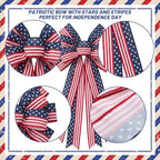 Sosation 4th of July Double-Sided Bow Door Decoration American Flag Patriotic Double-Sided Bows with Red White Blue Hanging Decor for 250th USA 4th of July Independence Day Memorial Day Decoration - Image 4
