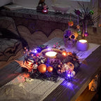 Valery Madelyn 24" Halloween Wreath with Lights for Front Door Party Decor - Image 3