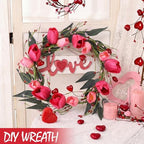 Suncalla 6 ft Valentine Day Garland with Rose Tulips Flowers Heart Berries - Image 4