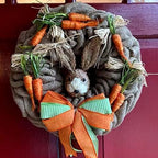 Easter Door Wreath for Front Door Artificial Carrot Ornament Spring Wreath - Image 4