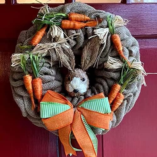 Easter Door Wreath for Front Door Artificial Carrot Ornament Spring Wreath - Image 4
