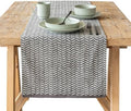 over&back 18x108 Hand-Blocked Printed Cotton Table Runner - Washable Table Runners for a Custom Home Decor Tablescape - Perfect for Coffee Table, Dinner Table, Living Room, and More - Grey Herringbone by overback
