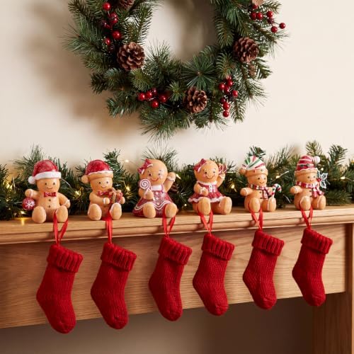 Wonderjune 6 Pcs Christmas Stocking Holders for Mantle, Gingerbread Man - Image 2