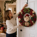 3D Fabric Poke Wreath DIY Kit for Adults Christmas Holiday Decor，2PCS I - Image 3