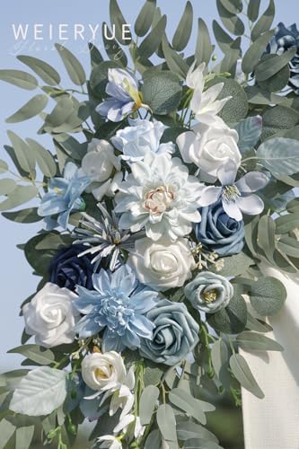 Artificial Wedding Arch Flowers Kit(Pack of 2) for Wedding Arch, Bridal Shower, Ceremony and Reception Backdrop Decoration (Blue Inspiration) - Image 6
