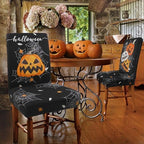 Halloween Chair Covers Set of 6 Pumpkin Ghost Spider Parsons Slipcovers - Image 2