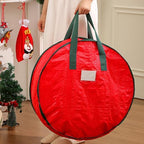 Christmas Wreath Storage Bag with Double Zippers Clear Window for Holiday Decoration Organization Stable Holiday Storage Bag - Image 2