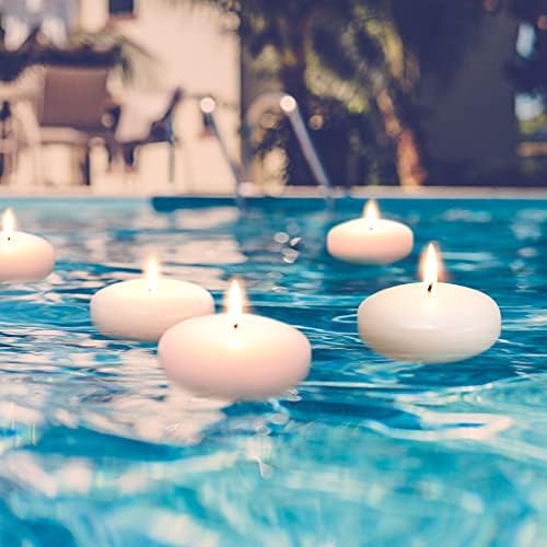 Tuyai Set of 48 Floating Candles, 3 inch White Burning Candles - Image 6