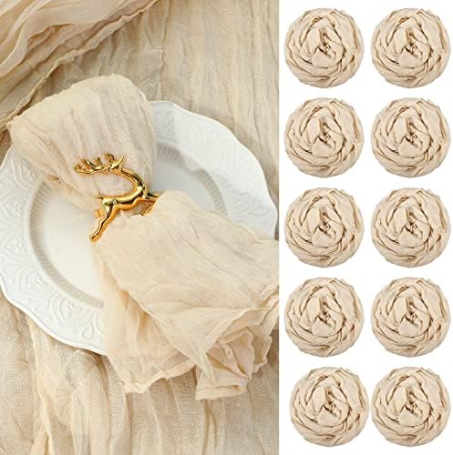 Mixweer 100 Pcs Gauze Cheesecloth Napkins 19.7 x 19.7 Inch, Beige by Mixweer