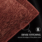 Decorative Chenille Luxury Throw Pillow Covers with Wide Edge, Textured Solid Pillowcases, Soft Velvet Cushion Cover Home Décor for Couch Sofa Chair Bed,18×18 Inch, Set of 2, Burgundy Red - Image 2