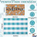 Lyrow 2 Pcs Door Mat Set Fall Thanksgiving Pumpkin Football,Coastal - Image 2