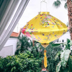 Oval Silk Vietnamese Japanese Hanging Oval Hoian Lamp Asian Vietnam Flower Oriental Festive Lamp Wedding Decor - Image 4