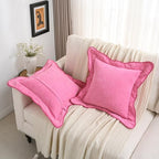 FUTEI Pack of 2 Chenille Throw Pillow Covers 24x24 Inch, Hot Pink - Image 5