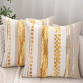 Boho Throw Pillow Covers 18x18 Set of 2 Yellow by Tosleo