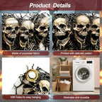 7 * 16FT Spooky Halloween Garage Door Cover Decorations Halloween Scary Skeleton Garage Door Banner for Outdoor Indoor Halloween Decorations Party Photography Backdrop - Image 3