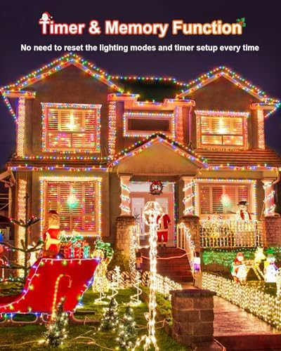 Multicolor Christmas Lights 552FT 1400LED, Extra Long Outdoor String Lights Waterproof, Timer & Memory, 8 Modes Dimmable Plug in Fairy for Outside Tree Wedding Patry - Image 2