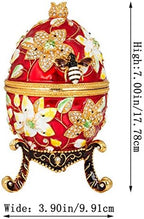 QIFU Easter Egg: Extra Large 7”, Hand Painted Enameled Decorative Hinged Jewelry Trinket Box Unique Gift for Home Decor and Collection - Image 5