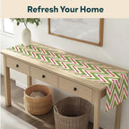 Holiday Table Runners | Chevron Design | Seasonal Table Decorations | Kitchen Dining Table Runner | Made in The USA | Stain Resistant | 14" x 108" Long - Image 4
