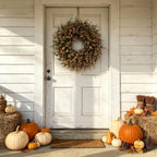 Large Artificial Fall Wreath Eucalyptus Leaves for Front Door Outdoor Decor - Image 5