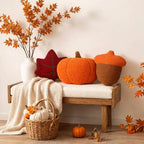Amyhill 3 Pcs Fall Throw Pillows Maple Leaf Pumpkin Acorn Plush Stuffed 12" - Image 5