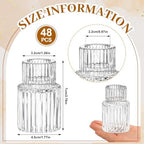 48 PCS Glass Taper Candle Holders Bulk Crystal Candlestick Holders Clear Ribbed Tapered Candle Stick Holder Decor Set for Table Centerpiece Wedding Party Advent Christmas Home Decoration (48, Clear) - Image 2
